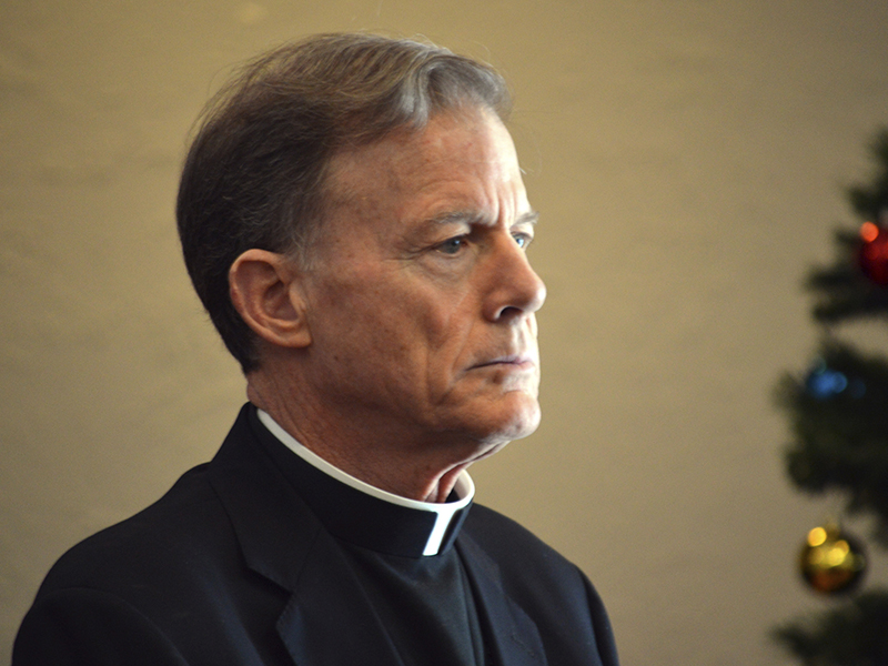 In this Dec. 20, 2016, file photo, Santa Fe Archbishop John C. Wester speaks at the Archdiocese of Santa Fe in Albuquerque, N.M. Wester announced Sept. 12, 2017, that he was releasing the names of priests and religious leaders who have been found guilty of sexually abusing children. The decision follows decades of pressure from victims and their family members. (AP Photo/Russell Contreras, file)