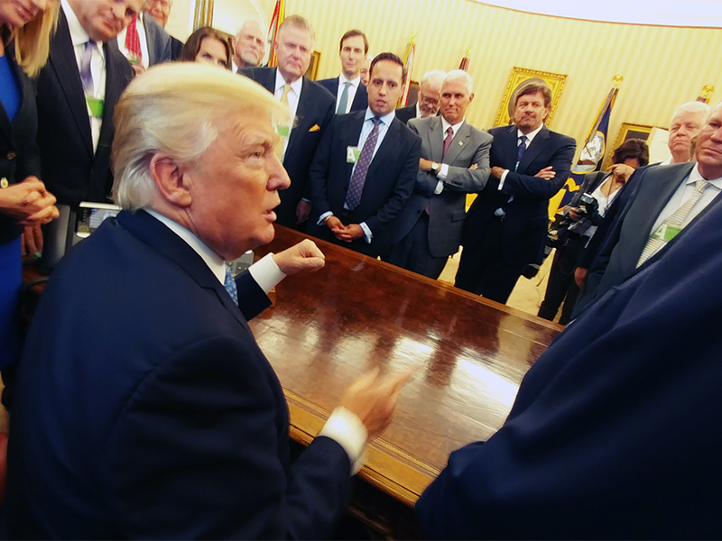 President Trump meets with faith leaders inside the Oval Office on May 3, 2017.  Photo by Pastor Mark Burns
