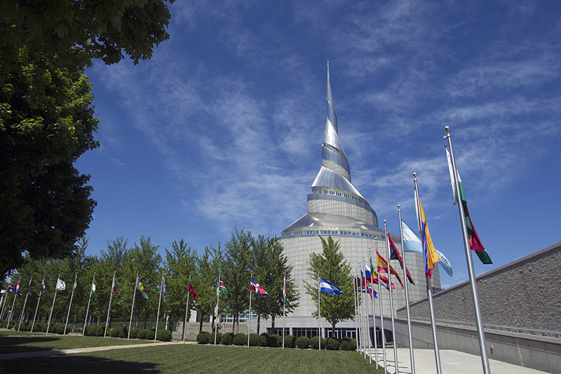 The grounds of the Community of Christ Independence Temple on June 23, 2017, in Independence, Mo. RNS photo by Kit Doyle