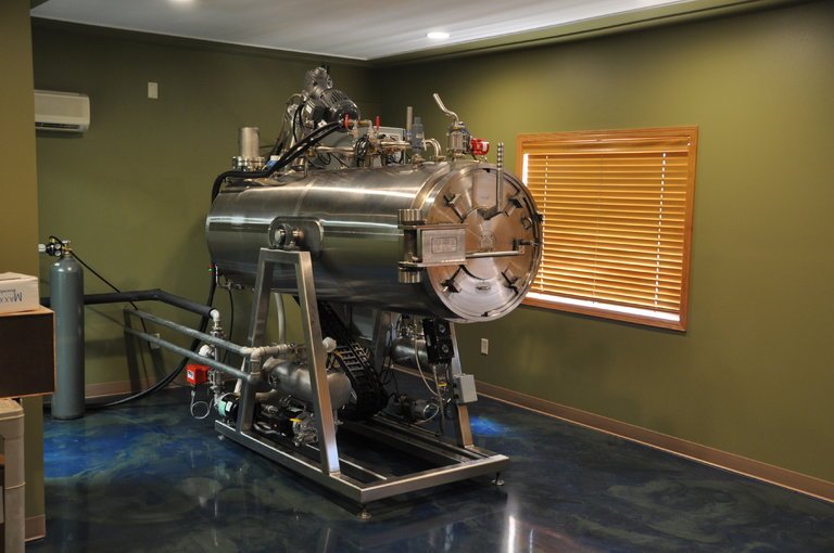 An alkaline hydrolysis unit at a funeral home in Windom, Minnesota.