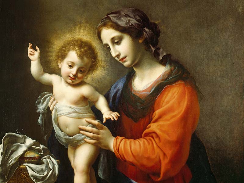 Carlo Dolci, The Virgin and Child, late 1640s. Oil on canvas, 44 ½ x 39 ¼ inches (112.7 cm x 99.7 cm)
Collection of The Bob Jones University Museum and Gallery, Greenville, South Carolina.
