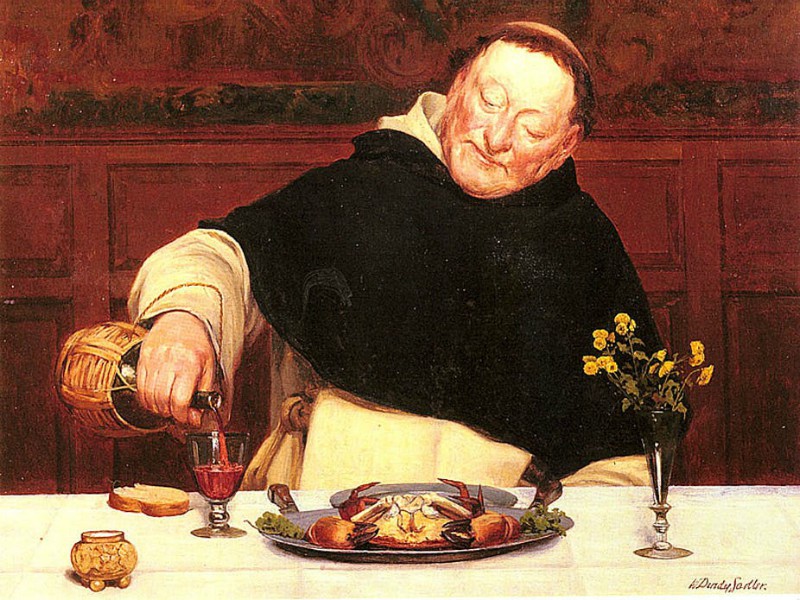 Pious drinking. Walter Dendy Sadler via Wikimedia Commons