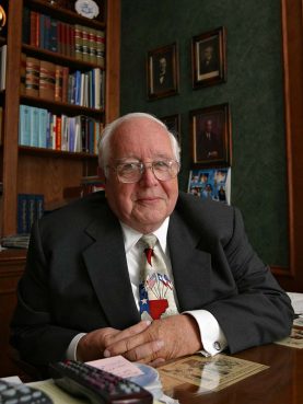 Former Judge Paul Pressler, who played a leading role in wrestling control of the Southern Baptist Convention from moderates in 1979, poses for a photo in his home in Houston May 30, 2004. (AP Photo /Michael Stravato)