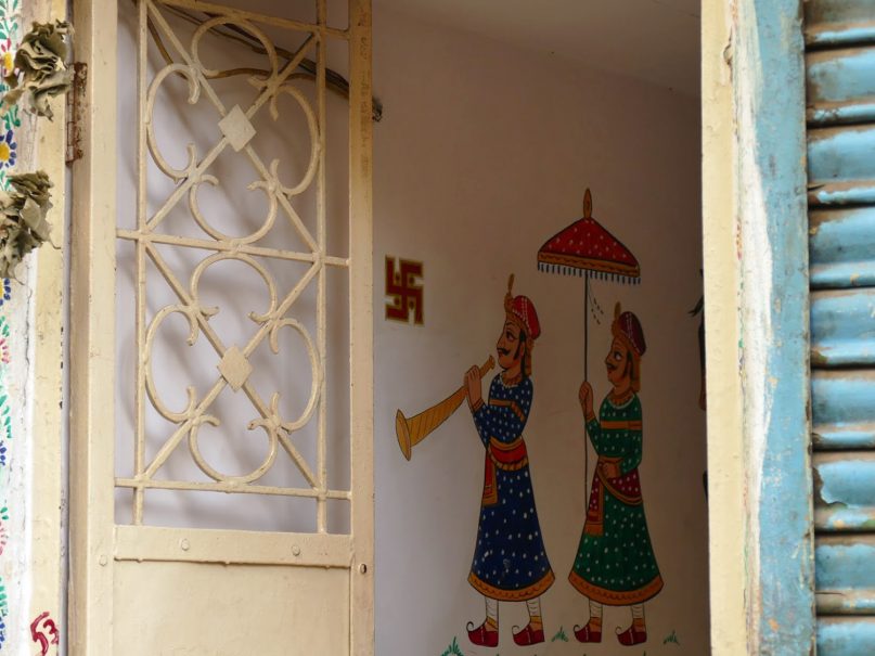 A swastika decorates an entryway in India.  Photo by Rabbi Joshua Hammerman