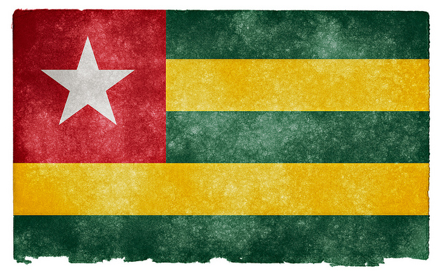 Togo flag Creative Commons image created by Nicolas Raymond.