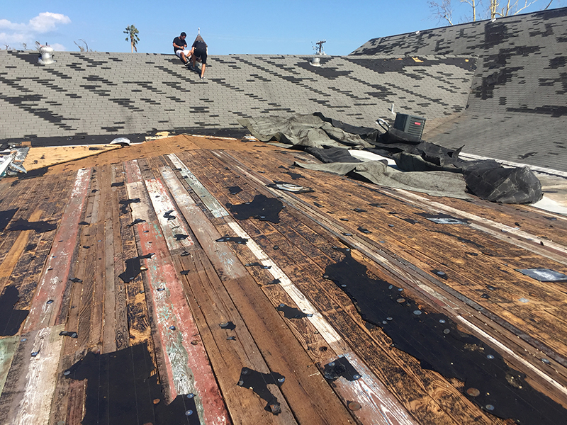 Damage to the roof of the Rockport Assembly of God Church after Hurricane Harvey in Rockport, Texas. Photo courtesy of Becket Law Firm