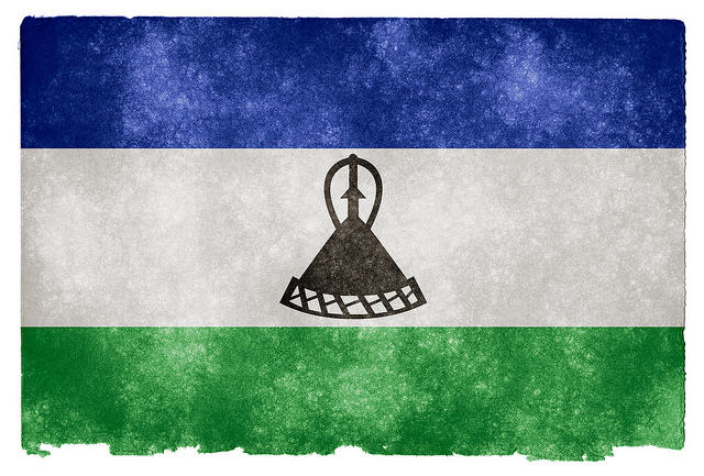 Lesotho flag Creative Commons image by Nicolas Raymond via Flickr. 