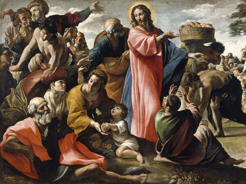 “Miracle of the Bread and Fish” painting by Giovanni Lanfranco, created between 1620 and 1623. Image courtesy of National Gallery of Ireland/Creative Commons