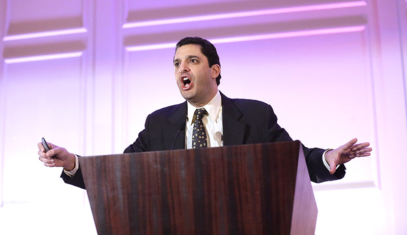 David Silverman, then-president of the American Atheists, addresses the American Atheists National Convention in Salt Lake City on April 18, 2014. (AP Photo/Rick Bowmer)