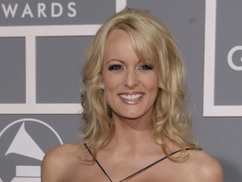 Adult film actress Stormy Daniels arrives for the 49th Annual Grammy Awards in Los Angeles in this Feb. 11, 2007 file photo. (AP Photo/Matt Sayles, File)