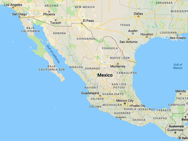 Twenty-two priests have been killed in Mexico since 2012. Image courtesy of Google Maps