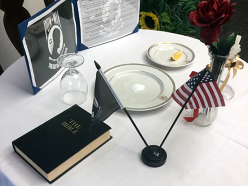 This Bible in a POW/MIA display at U.S. Naval Hospital Okinawa was the impetus for the Military Religious Freedom Foundation’s complaint with the Navy.  Photo courtesy of MRFF