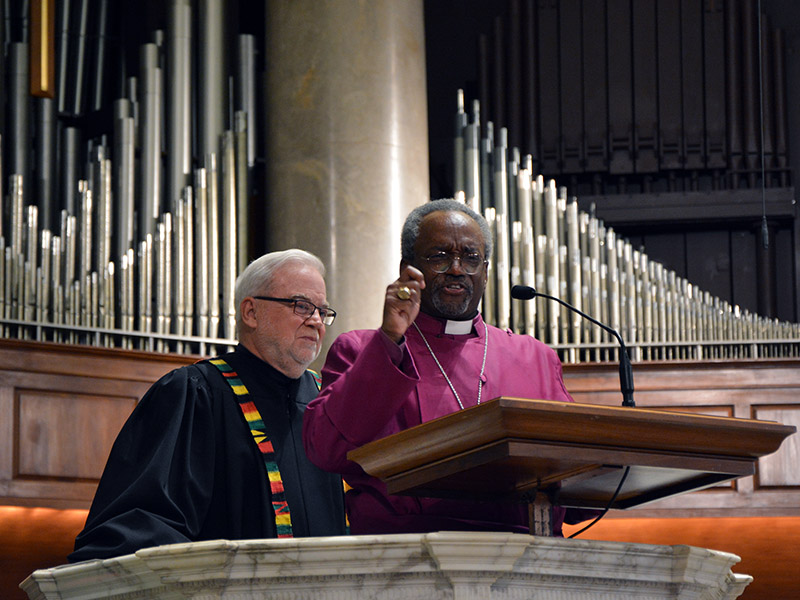 Bishop Michael Curry speaks at a Reclaiming Jesus event in Washington on May 24, 2018.  RNS photo by Jack Jenkins