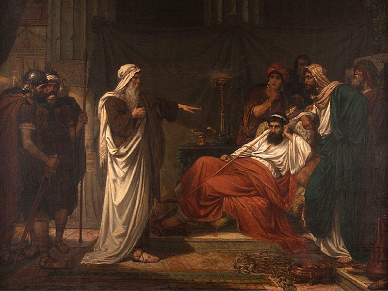 “The Prophet Nathan Rebukes King David” by
Eugène Siberdt, created between 1866 and 1931. Image courtesy of Creative Commons
