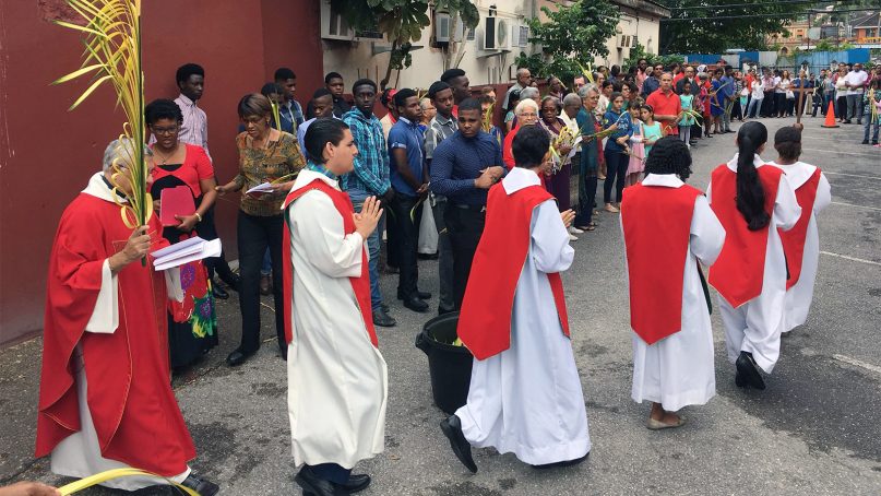 Palm Sunday is celebrated at the Living Water Community in Port of Spain, Trinidad, on March 25, 2018. Photo courtesy of Living Water Community