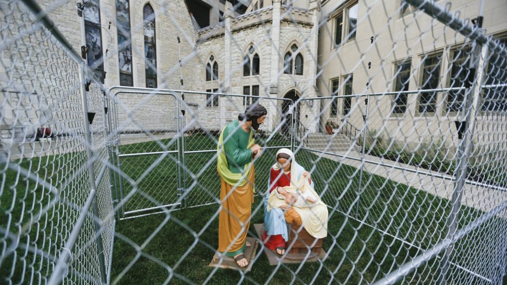 Church Protests Family Separation By Putting Holy Family In Cage Church Protests Family Separation By Putting Holy Family In Cage