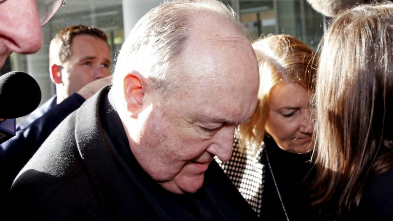 Australian Archbishop Philip Wilson arrives for sentencing at Newcastle Local Court in Newcastle on July 3, 2018. Wilson, the most senior Roman Catholic cleric in the world to be convicted of covering up child sex abuse, was sentenced to 12 months in detention. (Darren Pateman/AAP Image via AP)
