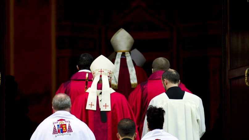 In this Oct. 1, 2017, file photo, Cardinal Donald Wuerl, archbishop of Washington, enters in procession to St. Mathew's Cathedral before the Red Mass in Washington. On Aug. 14, 2018, a Pennsylvania grand jury accused Wuerl of helping to protect abusive priests when he was Pittsburgh's bishop. (AP Photo/Jose Luis Magana)