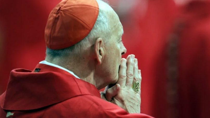 In this April 18, 2005 file photo, U.S. Cardinal Theodore Edgar McCarrick attends a Mass in St. Peter's Basilica at the Vatican. Allegations that disgraced ex-Cardinal Theodore McCarrick engaged in sex with adult seminarians have inflamed a long-running debate about the presence of gay men in the Roman Catholic priesthood. (AP Photo/Pier Paolo Cito)