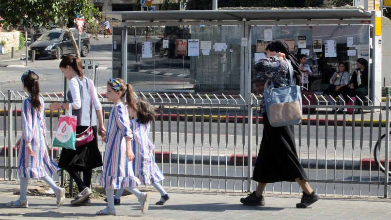 In Israel, ultra-Orthodox women have seven children on average and, if their husbands study Torah full time, which is a communitywide ideal, women may also be their family's sole breadwinners. RNS photo by Michele Chabin