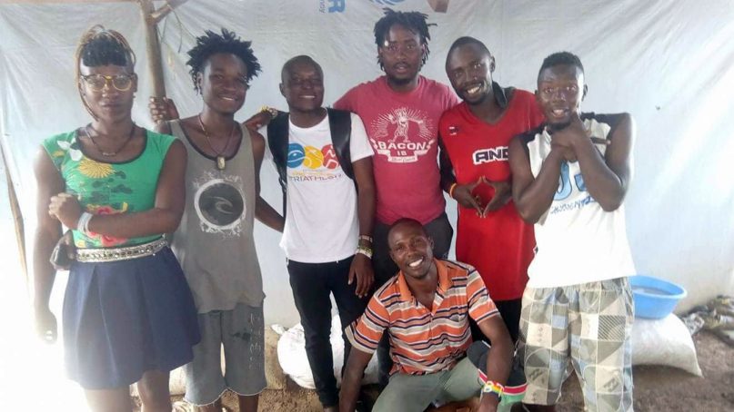 LGBTI refugees pose together at Kakuma Refugee Camp in northern Kenya on July 15, 2018. Many in the LGBTI community say they are targeted by religious leaders because of their sexuality. RNS photo by Sam Mugoya