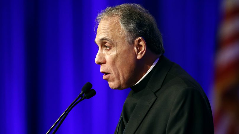 Cardinal Daniel DiNardo of the Archdiocese of Galveston-Houston, president of the U.S. Conference of Catholic Bishops, delivers remarks at the USCCB's annual fall meeting in Baltimore on Nov. 13, 2017. (AP Photo/Patrick Semansky)