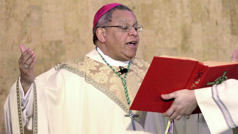 In this March 28, 2007, file photo, Bishop George Murry celebrates Mass at St. Columba Cathedral in Youngstown, Ohio. The Roman Catholic diocese was the first in Ohio to announce that it would release a list of priests who have been removed from parishes because of sexual abuse and misconduct allegations. Now The Associated Press has learned that a second Ohio diocese, Steubenville, plans to release a list. (Michael Semple//Tribune Chronicle via AP)