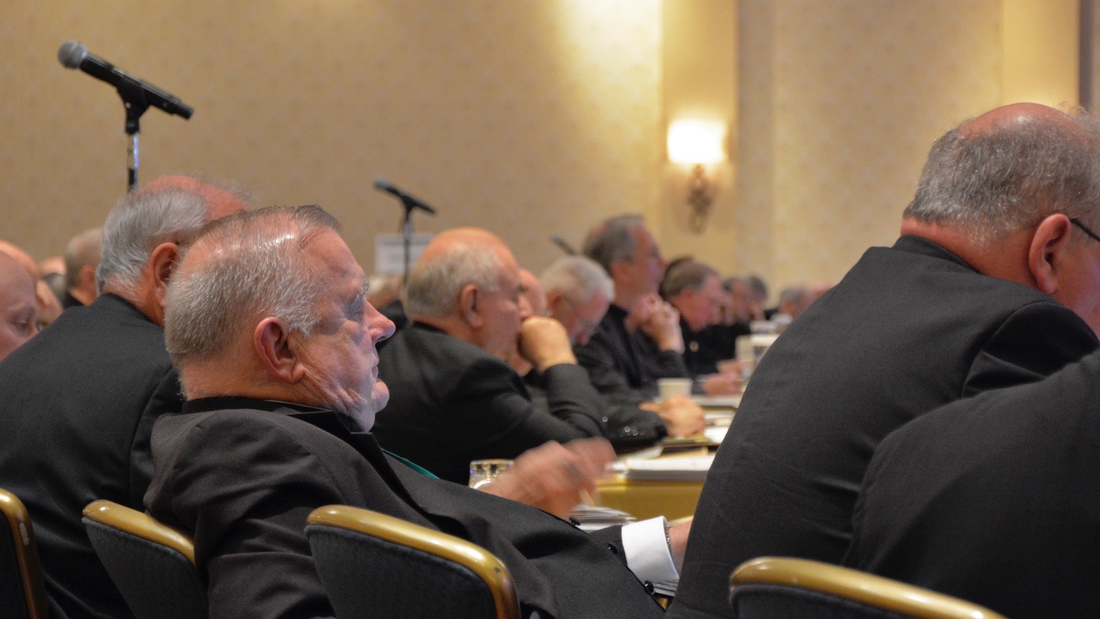Bishops sit at the U.S. Conference of Catholic Bishops meeting in Baltimore, Maryland on November 13, 2018. RNS photo by Jack Jenkins