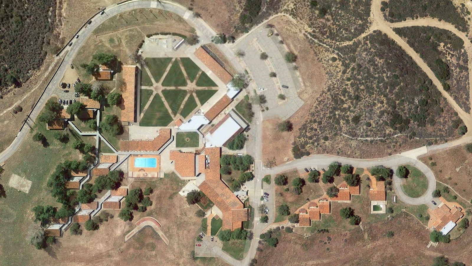 A satellite view of Olivet University in Anza, Calif. Image courtesy of Google Maps