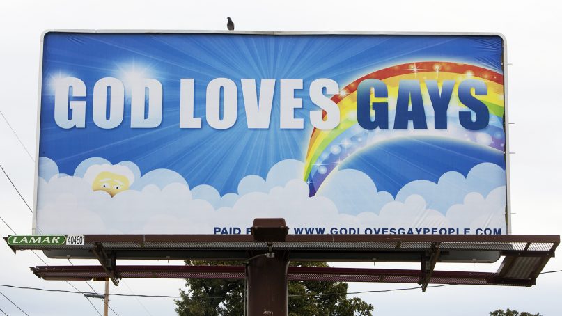 The God Loves Gays billboard project launched Aug. 9, 2014, on the crowdfunding site Indeigogo, and a billboard reading 