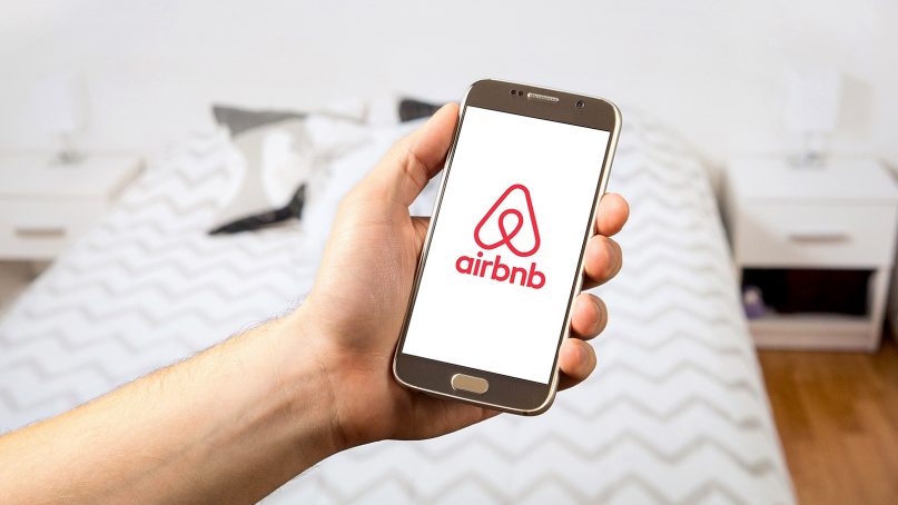 An Airbnb app loads on a phone. Photo courtesy of Pexels/Creative Commons
