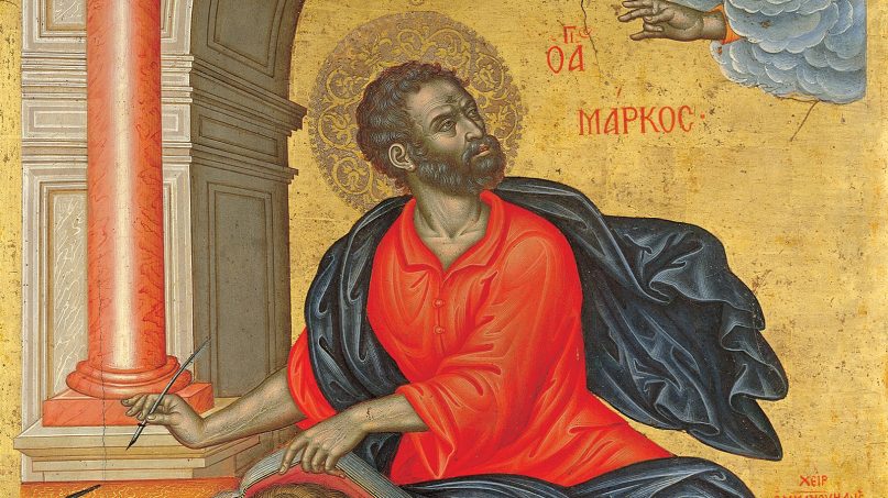 An icon of St. Mark the Evangelist, by Emmanuel Tzanes, from 1657. Image courtesy of Creative Commons