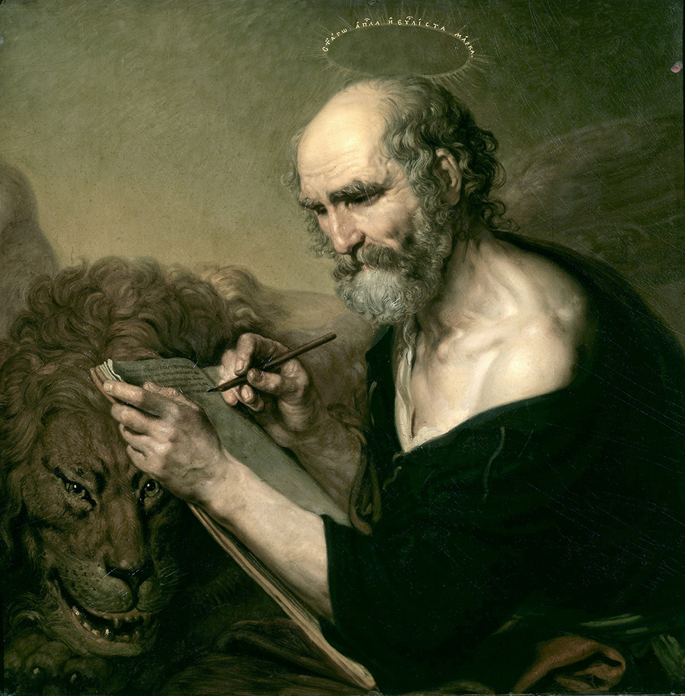 An Icon of St. Mark the Evangelist, by Vladimir Borovikovsky, from the Kazan Cathedral in St. Petersburg, Russia. Image courtesy of Creative Commons