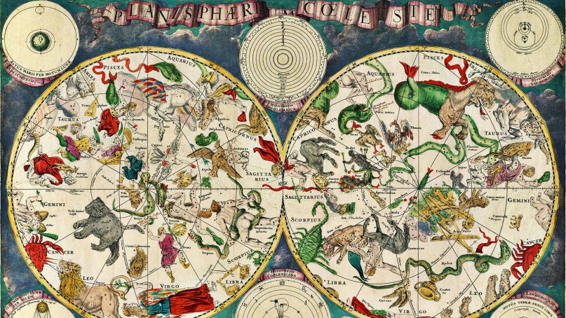 Celestial map from 1670, by Dutch cartographer Frederik de Wit. Image courtesy of Creative Commons