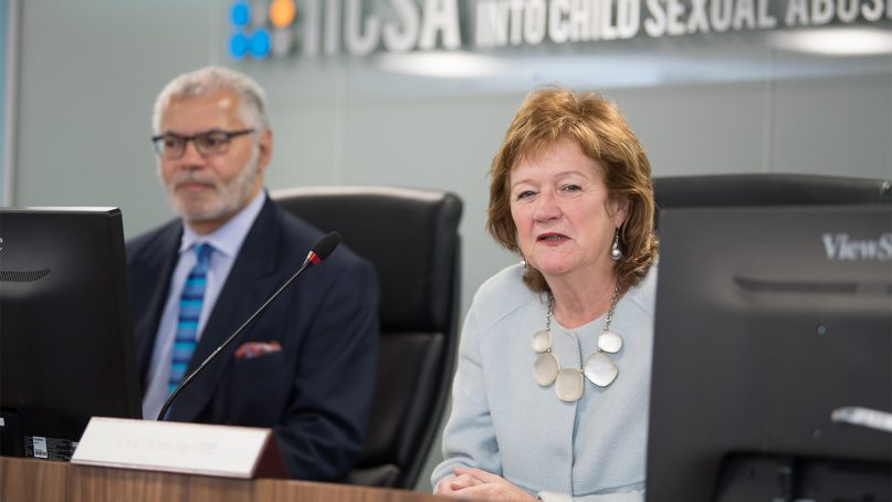Alexis Jay, right, chair of the Independent Inquiry into Child Sexual Abuse, and panel member Ivor Frank at a hearing in London. Photo courtesy of IICSA