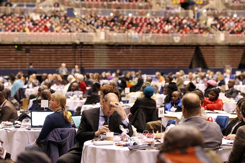 Delegates attend the first day of the special session of the United Methodist Church General Conference in St. Louis, Mo. on Feb. 24, 2019. RNS photo by Kit Doyle