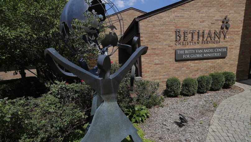 This Aug. 23, 2018, photo shows the Bethany Christian Services headquarters in Grand Rapids, Michigan. Bethany is one of the nation’s largest adoption agencies. (AP Photo/Paul Sancya)