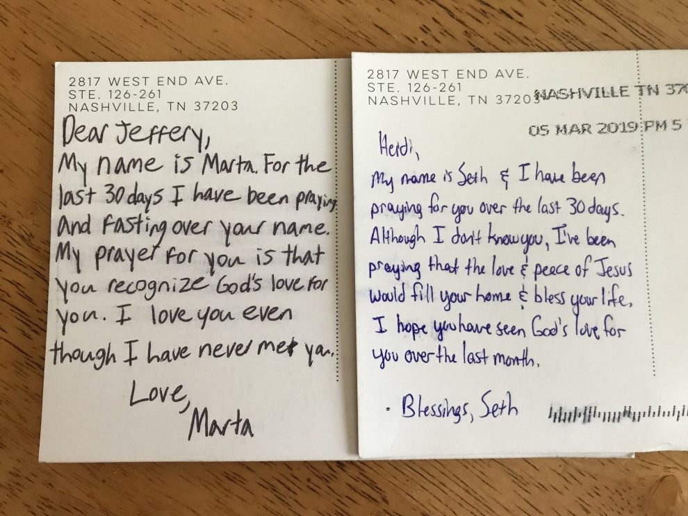 Prayer postcards spark debate over faith and privacy in Nashville