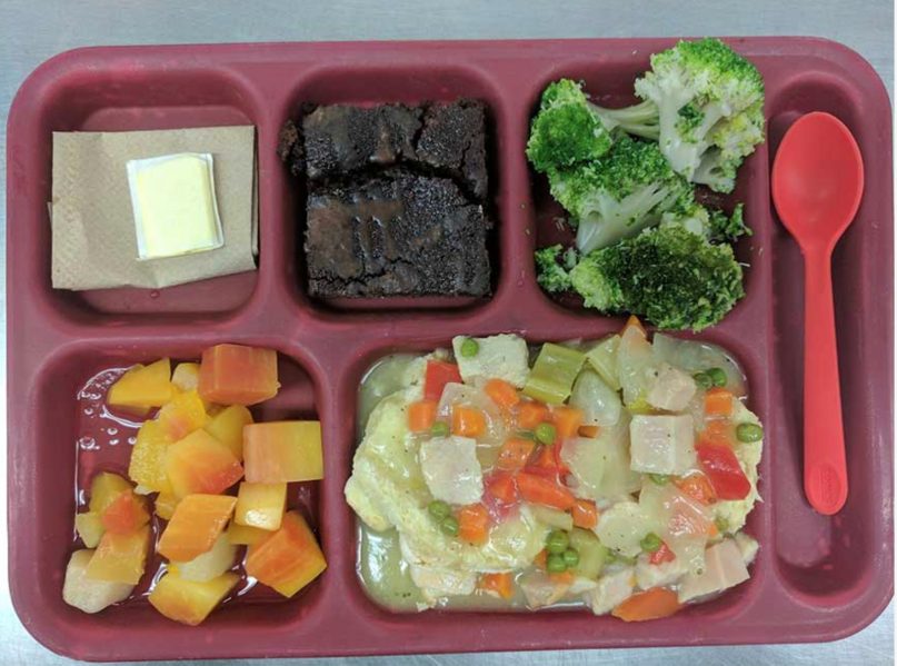 An example of a prison meal. Photo courtesy of Idaho Department of Correction