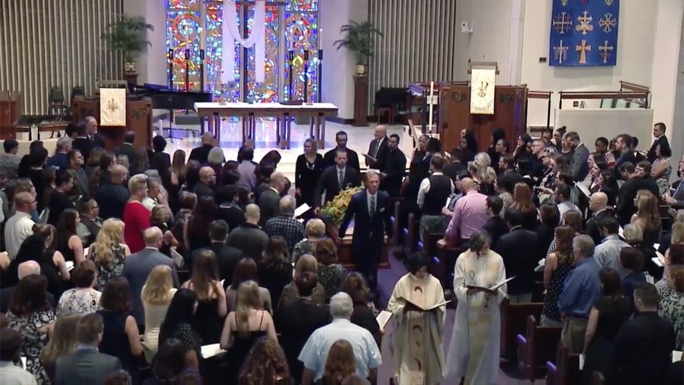 At her funeral, Rachel Held Evans is memorialized with quotes from her