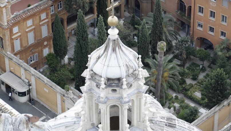 This picture, taken July 10, 2019, shows the view of the Teutonic Cemetery inside the Vatican. On July 11, 2019, the Vatican opened a pair of tombs inside the cemetery after further investigation into the case of the 15-year-old daughter of a Vatican employee, Emanuela Orlandi, who disappeared in 1983, only to find that the tombs were empty. (AP Photo/Gregorio Borgia)