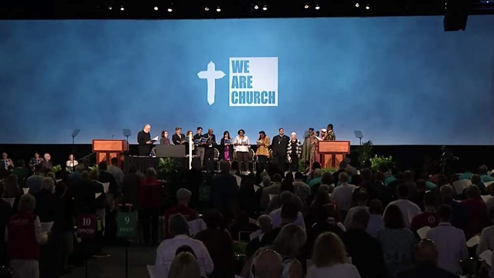 The ELCA Churchwide Assembly on Aug. 6, 2019, in Milwaukee. Video screen grab