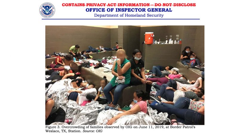 A page from a recent Department of Homeland Security Office of Inspector General report about overcrowding at DHS migrant detention facilities. Image via OIG