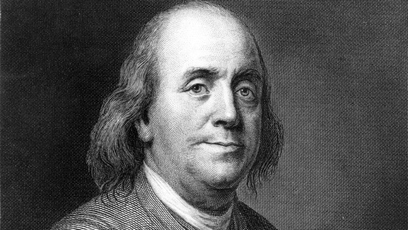 An engraving of Benjamin Franklin by Henry Bryan Hall. Photo courtesy of LOC/Creative Commons