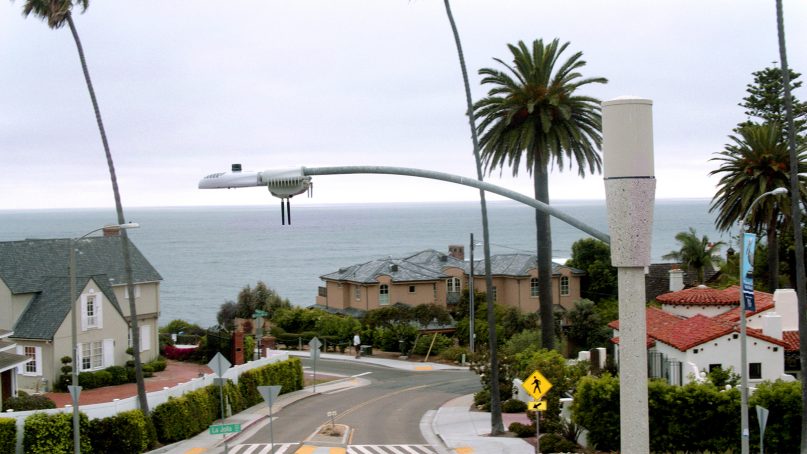 One of the new smart streetlights that are being installed in San Diego. Photo via SanDiego.gov
