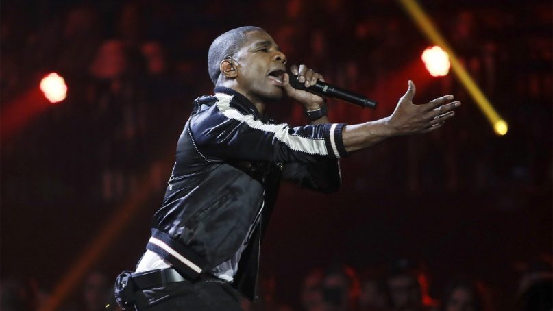 Kirk Franklin performs during the Dove Awards on Tuesday, Oct. 15, 2019, in Nashville, Tenn. (AP Photo/Mark Humphrey)