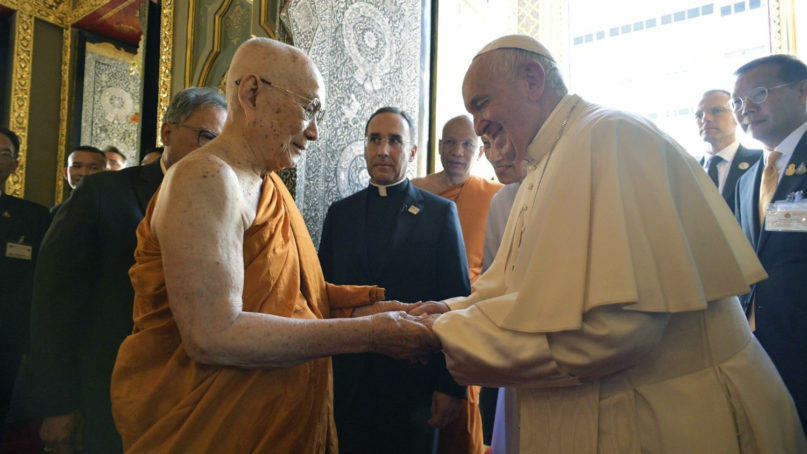 Pope Francis meets the Buddhist Supreme Patriarch of Thailand, Ariyavongsagatanana IX. (Vatican Media)