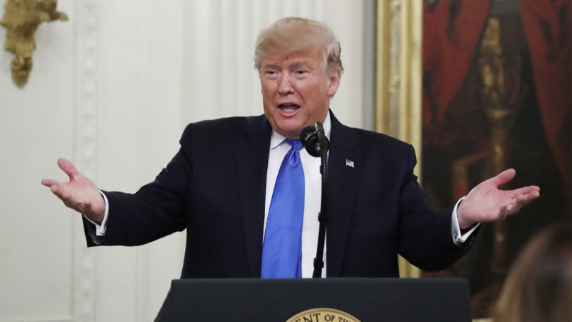 President Donald Trump speaks in the East Room of the White House, Thursday, Nov. 21, 2019, in Washington. (AP Photo/Alex Brandon)