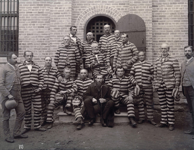 Portrait of Mormon polygamists in prison, at the Utah Penitentiary, circa 1889. Photo by Charles Roscoe Savage/Harold B. Lee Library/Creative Commons