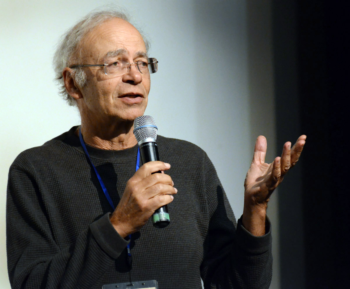 Peter Singer speaks at an Effective Altruism conference in Melbourne, Australia, on Aug. 15, 2015. Photo by Mal Vickers/Creative Commons